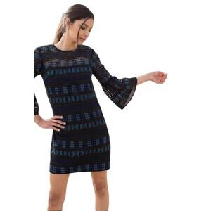 Trina Turk Dreamland Sheath Dress Crochet Bell Sleeve over Slip Size 2